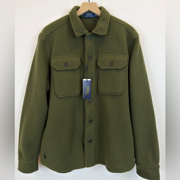 Ralph Lauren Other - Polo Ralph Lauren Green Fleece Shirt Jacket L NWT